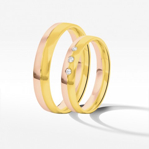 Obrączki ślubne z dwukolorowego złota 4mm