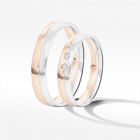 Obrączki ślubne z dwukolorowego złota 4mm