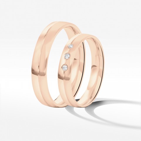 Obrączki ślubne z różowego złota 4mm