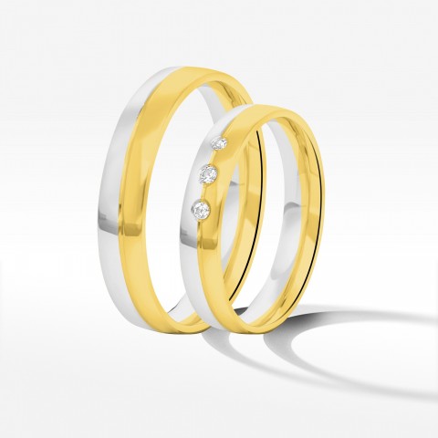 Obrączki ślubne z dwukolorowego złota 4mm