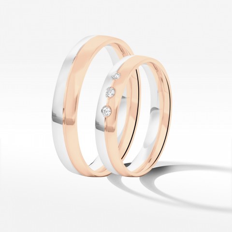 Obrączki ślubne z dwukolorowego złota 4mm