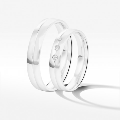 Obrączki ślubne z białego złota 4mm