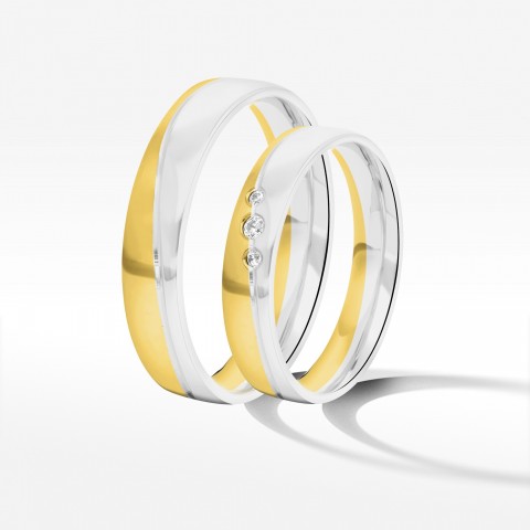 Obrączki ślubne z dwukolorowego złota 4mm