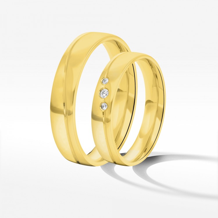 Obrączki ślubne z żółtego złota 4mm