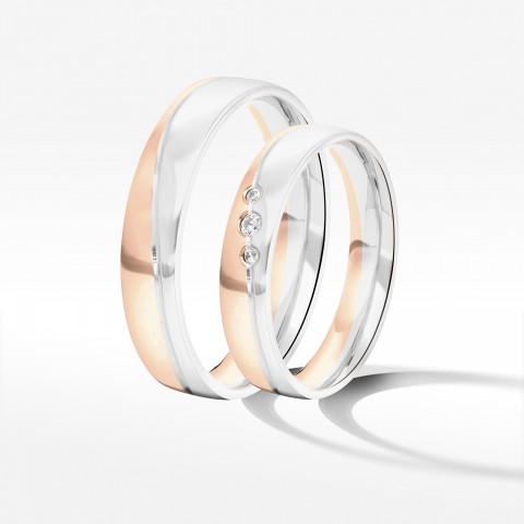 Obrączki ślubne z dwukolorowego złota 4mm