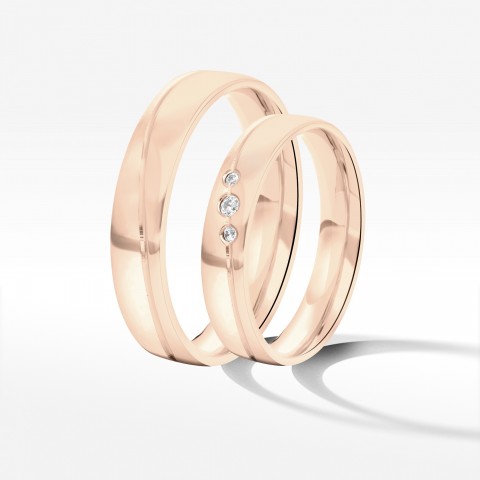 Obrączki ślubne z różowego złota 4mm