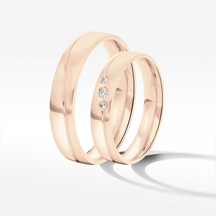 Obrączki ślubne z różowego złota 4mm