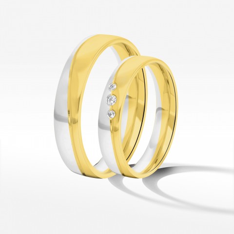 Obrączki ślubne z dwukolorowego złota 4mm