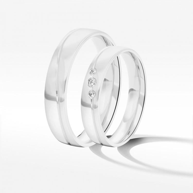 Obrączki ślubne z białego złota 4mm