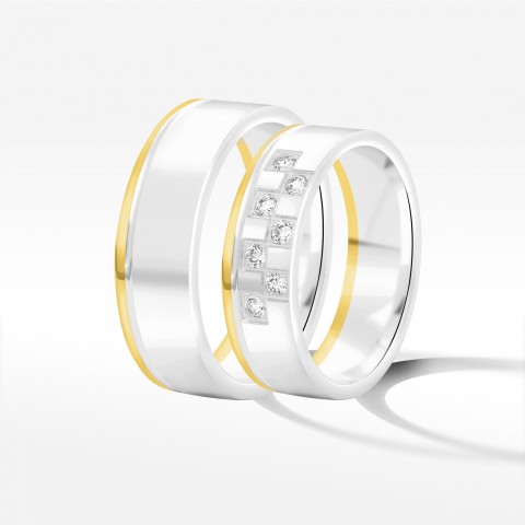 Obrączki ślubne z dwukolorowego złota 6mm