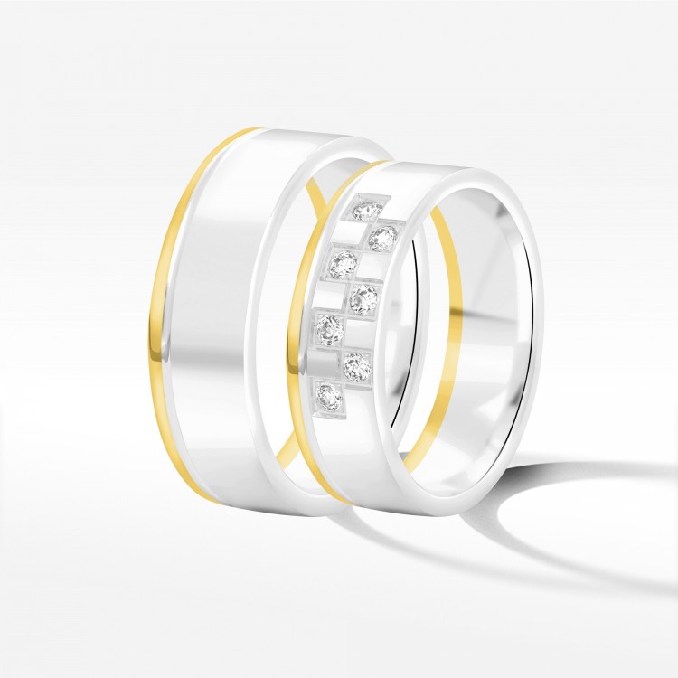 Obrączki ślubne z dwukolorowego złota 6mm