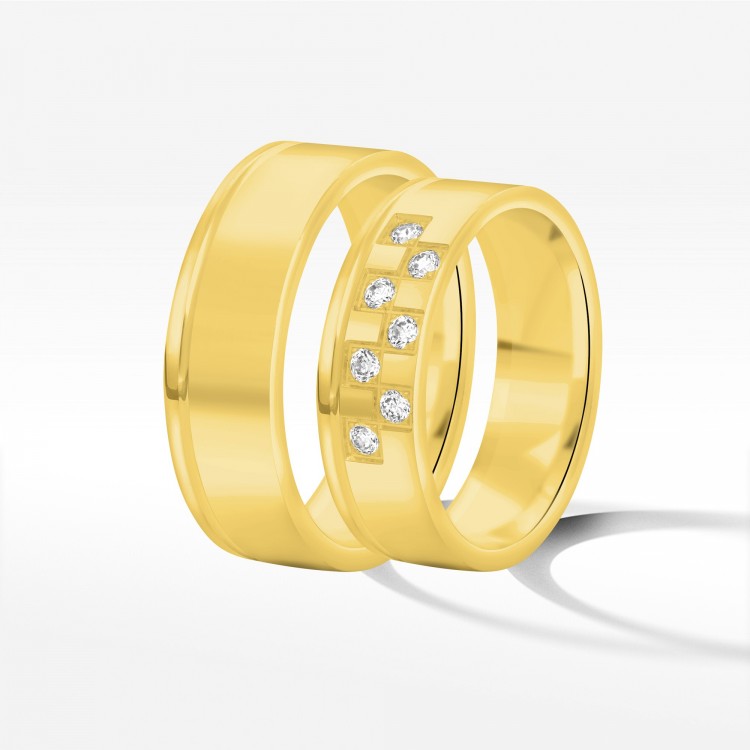 Obrączki ślubne z żółtego złota 6mm