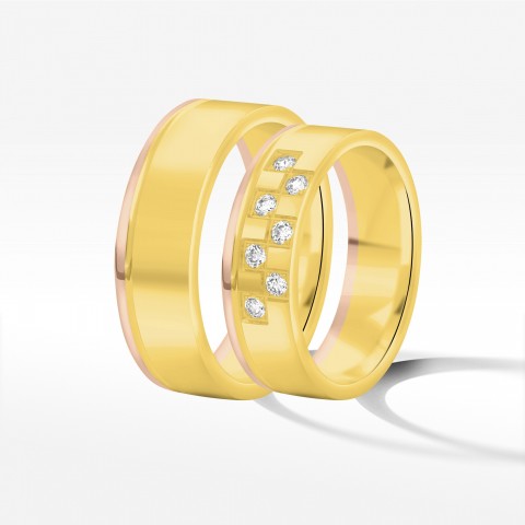 Obrączki ślubne z dwukolorowego złota 6mm