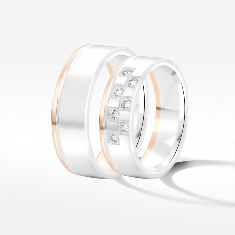 Obrączki ślubne z dwukolorowego złota 6mm