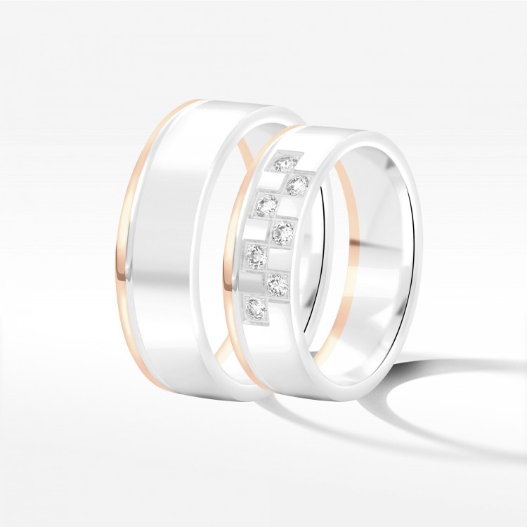 Obrączki ślubne z dwukolorowego złota 6mm