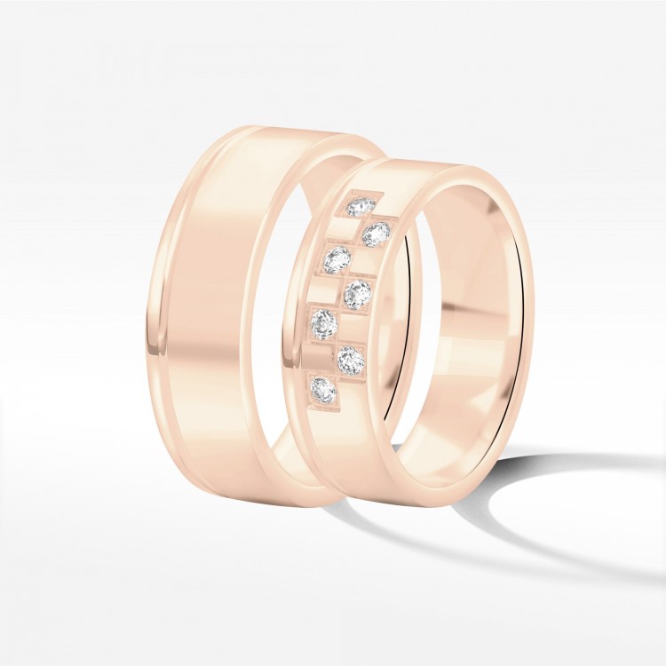 Obrączki ślubne z różowego złota 6mm