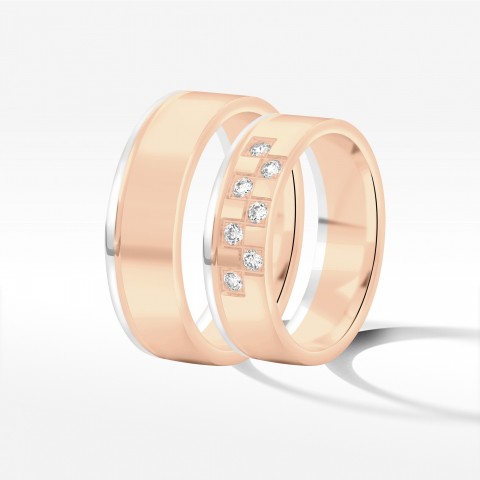 Obrączki ślubne z dwukolorowego złota 6mm