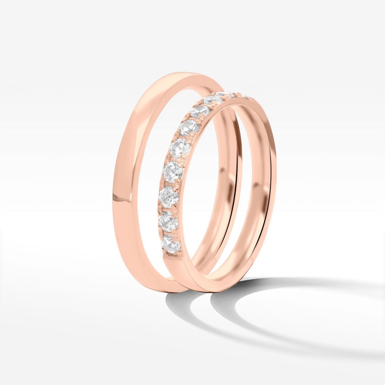 Obrączki ślubne z różowego złota 2.5mm półokrągłe