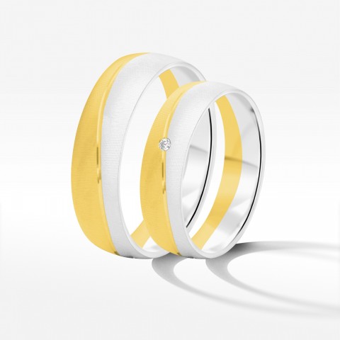 Obrączki ślubne z dwukolorowego złota 5.5mm