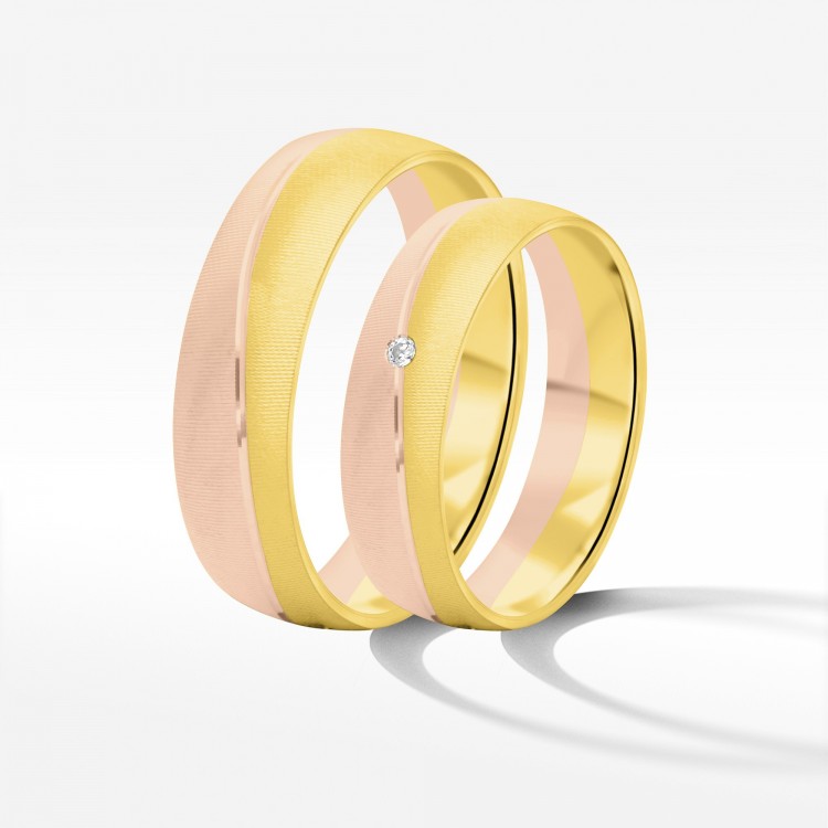 Obrączki ślubne z dwukolorowego złota 5.5mm