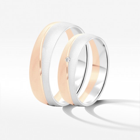 Obrączki ślubne z dwukolorowego złota 5.5mm