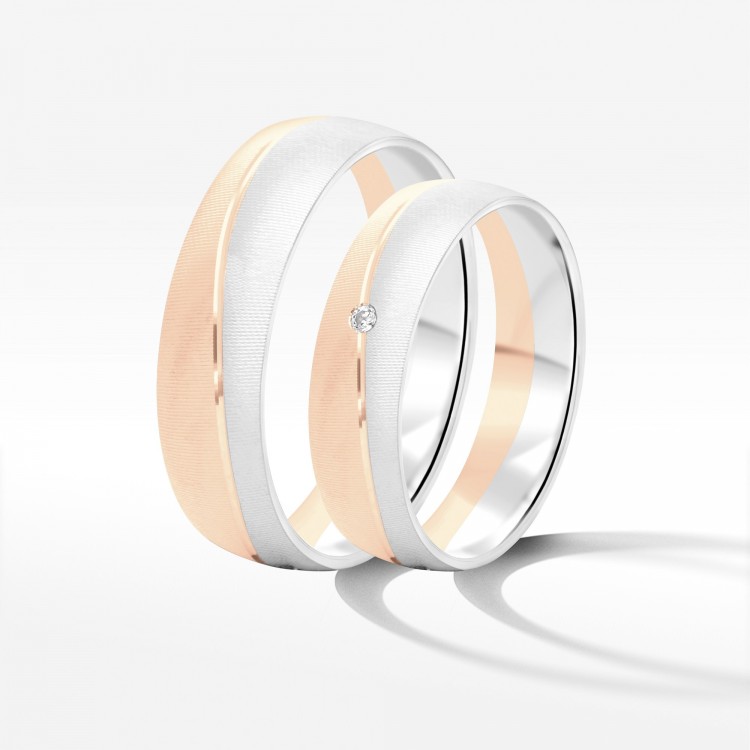 Obrączki ślubne z dwukolorowego złota 5.5mm