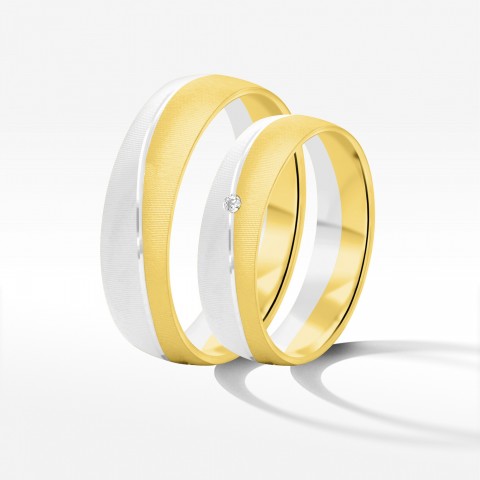 Obrączki ślubne z dwukolorowego złota 5.5mm