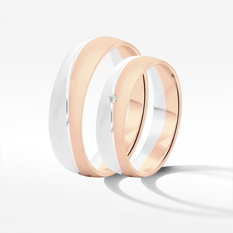 Obrączki ślubne z dwukolorowego złota 5.5mm