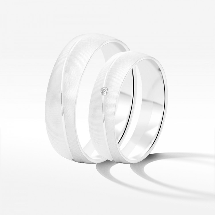 Obrączki ślubne z białego złota 5.5mm