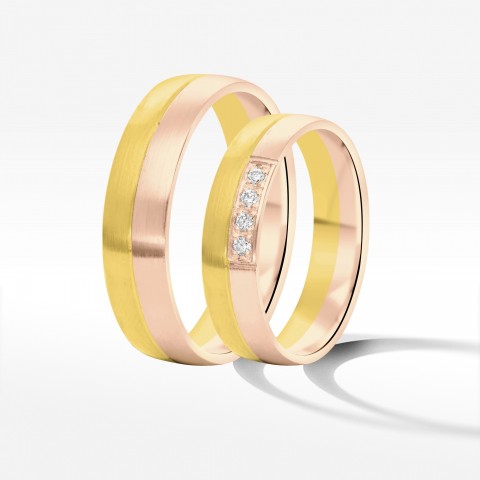 Obrączki ślubne z dwukolorowego złota 5mm