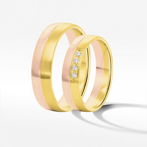 Obrączki ślubne z dwukolorowego złota 5mm