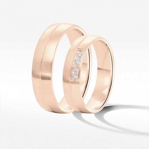 Obrączki ślubne z różowego złota 5mm
