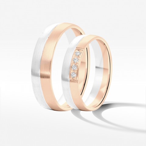 Obrączki ślubne z dwukolorowego złota 5mm