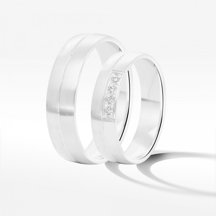 Obrączki ślubne z białego złota 5mm