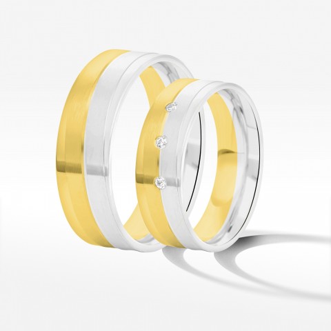 Obrączki ślubne z dwukolorowego złota 6mm