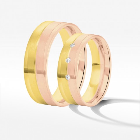 Obrączki ślubne z dwukolorowego złota 6mm