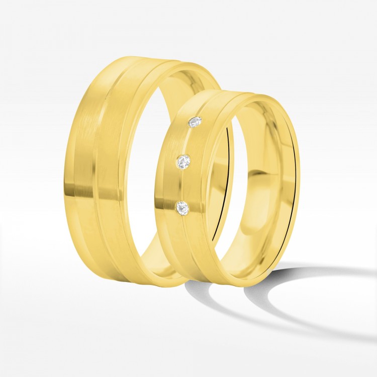 Obrączki ślubne z żółtego złota 6mm