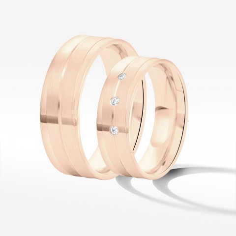Obrączki ślubne z różowego złota 6mm