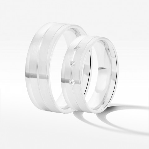 Obrączki ślubne z białego złota 6mm