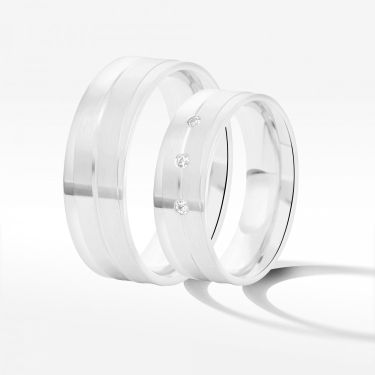 Obrączki ślubne z białego złota 6mm