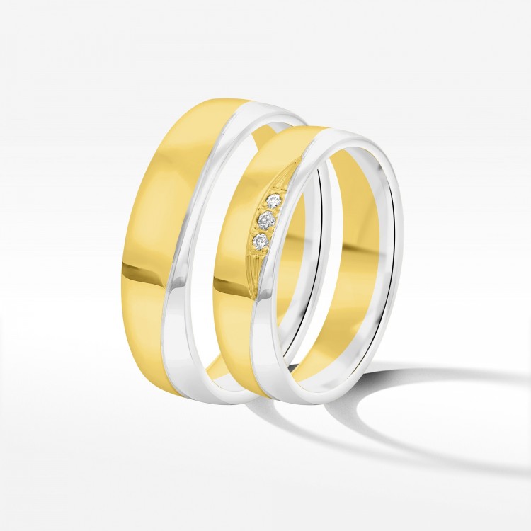 Obrączki ślubne z dwukolorowego złota 5mm