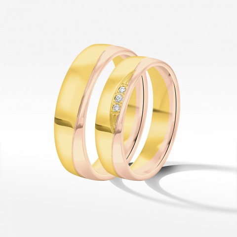 Obrączki ślubne z dwukolorowego złota 5mm