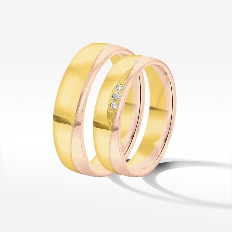 Obrączki ślubne z dwukolorowego złota 5mm