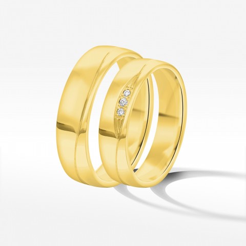 Obrączki ślubne z żółtego złota 5mm