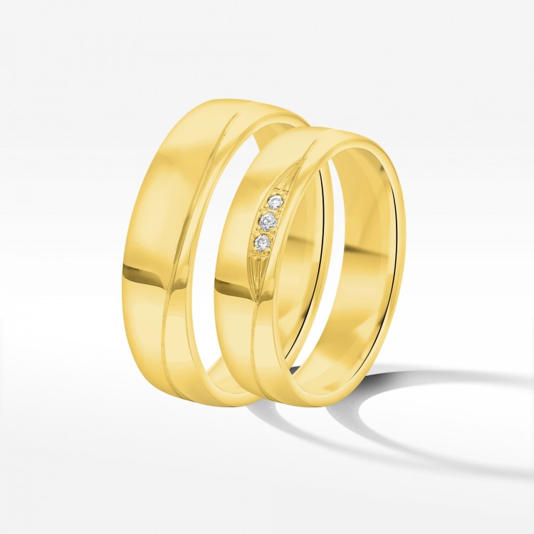 Obrączki ślubne z żółtego złota 5mm