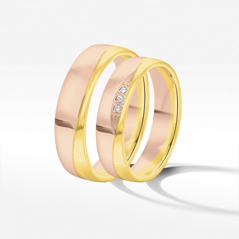 Obrączki ślubne z dwukolorowego złota 5mm