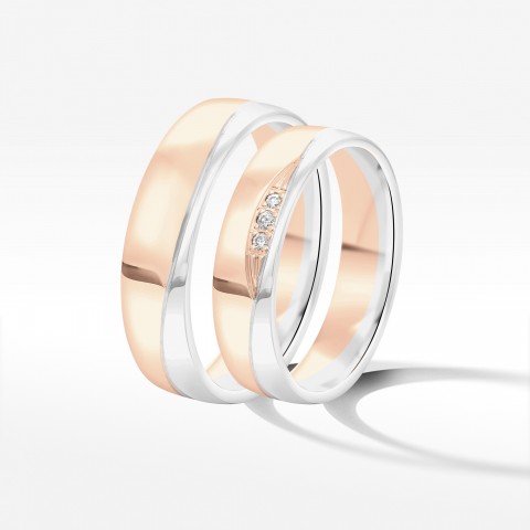 Obrączki ślubne z dwukolorowego złota 5mm