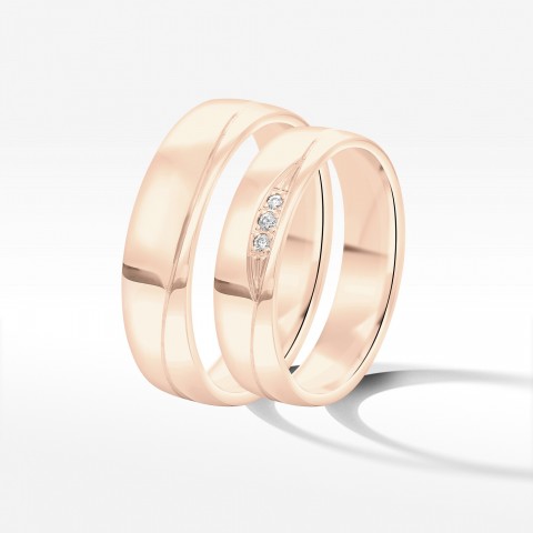 Obrączki ślubne z różowego złota 5mm