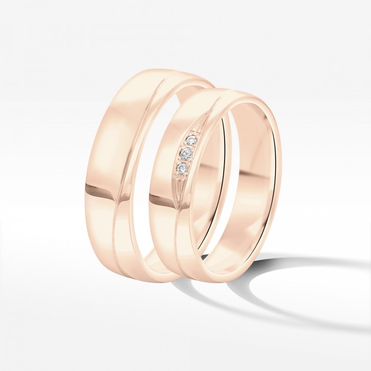 Obrączki ślubne z różowego złota 5mm