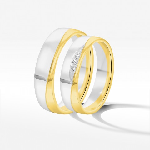 Obrączki ślubne z dwukolorowego złota 5mm